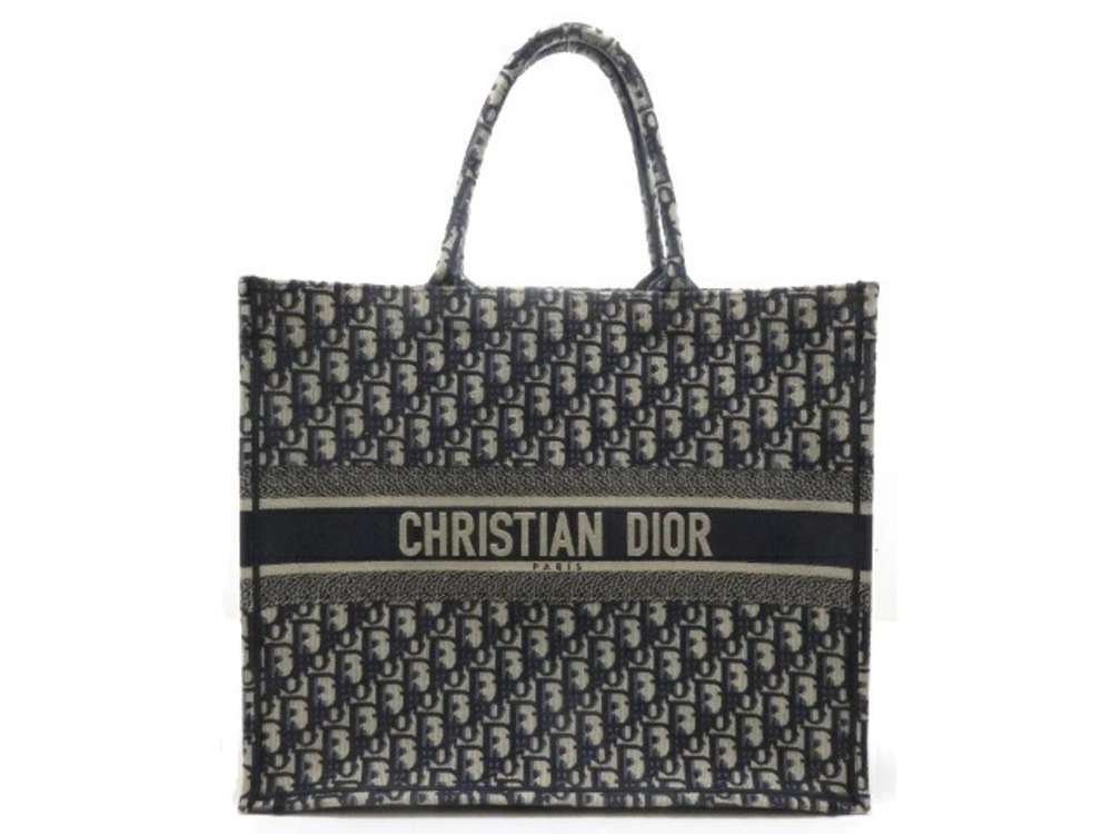 Christian Dior Bag BOOK TOTE Oblique Navy Blue Canvas